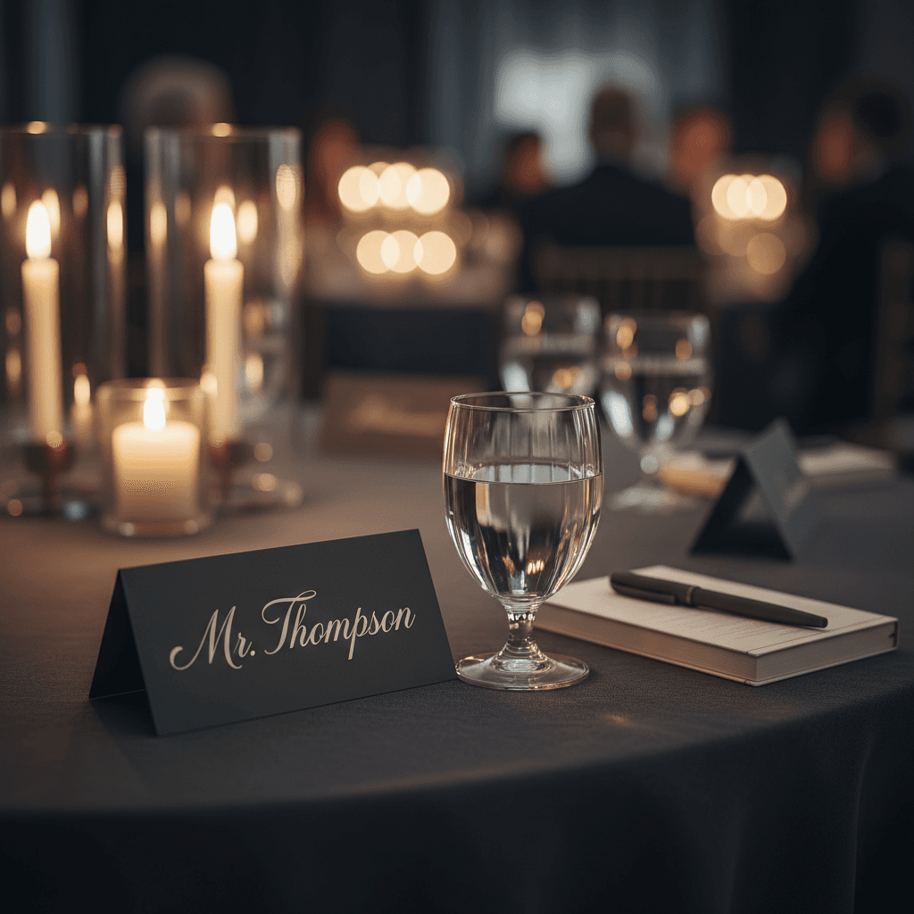 Table setting at a RU Consulting client event